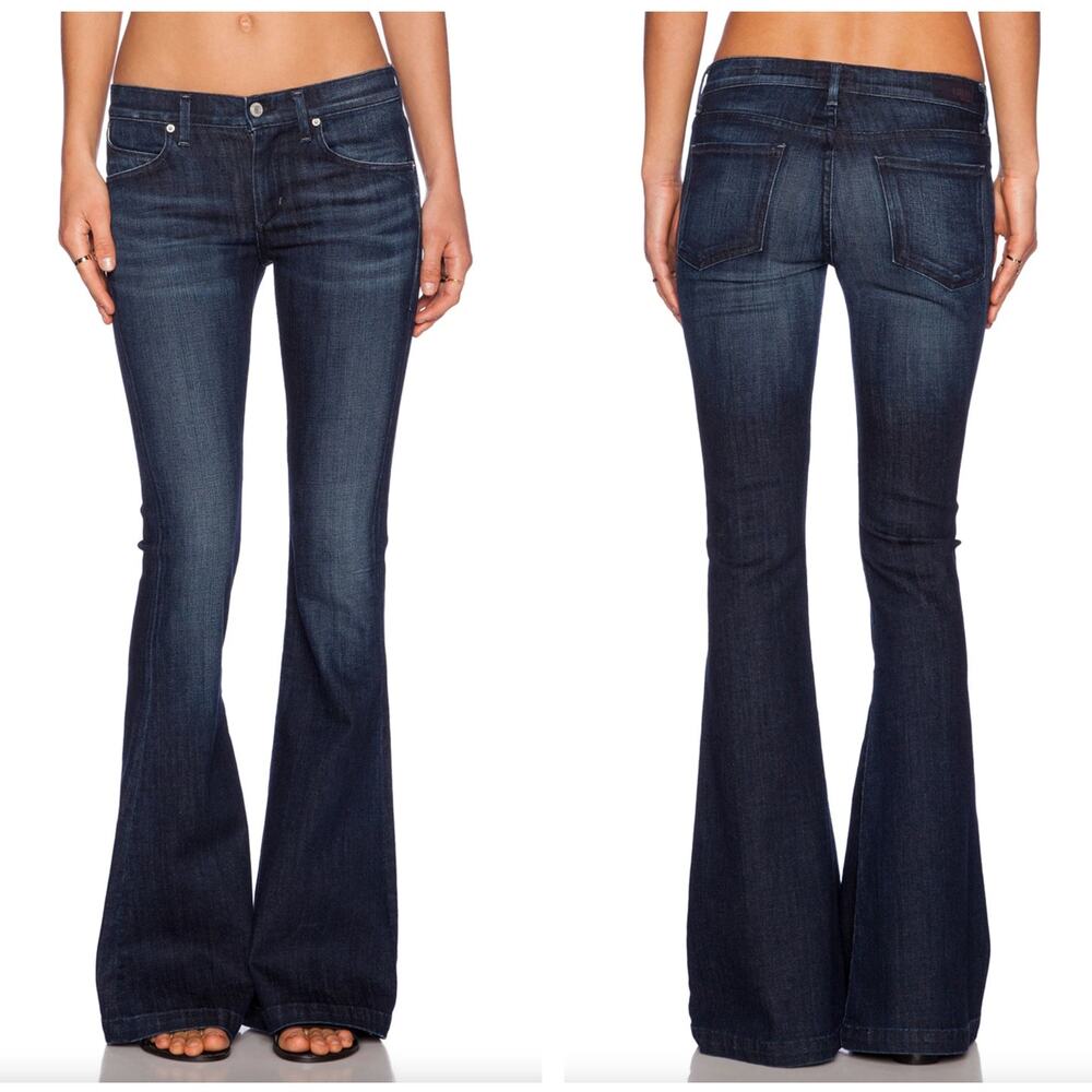 AGOLDE Madison Ultra 70s Flare Jeans Voyager Dark Wash Sz 24 $228 {SS2}